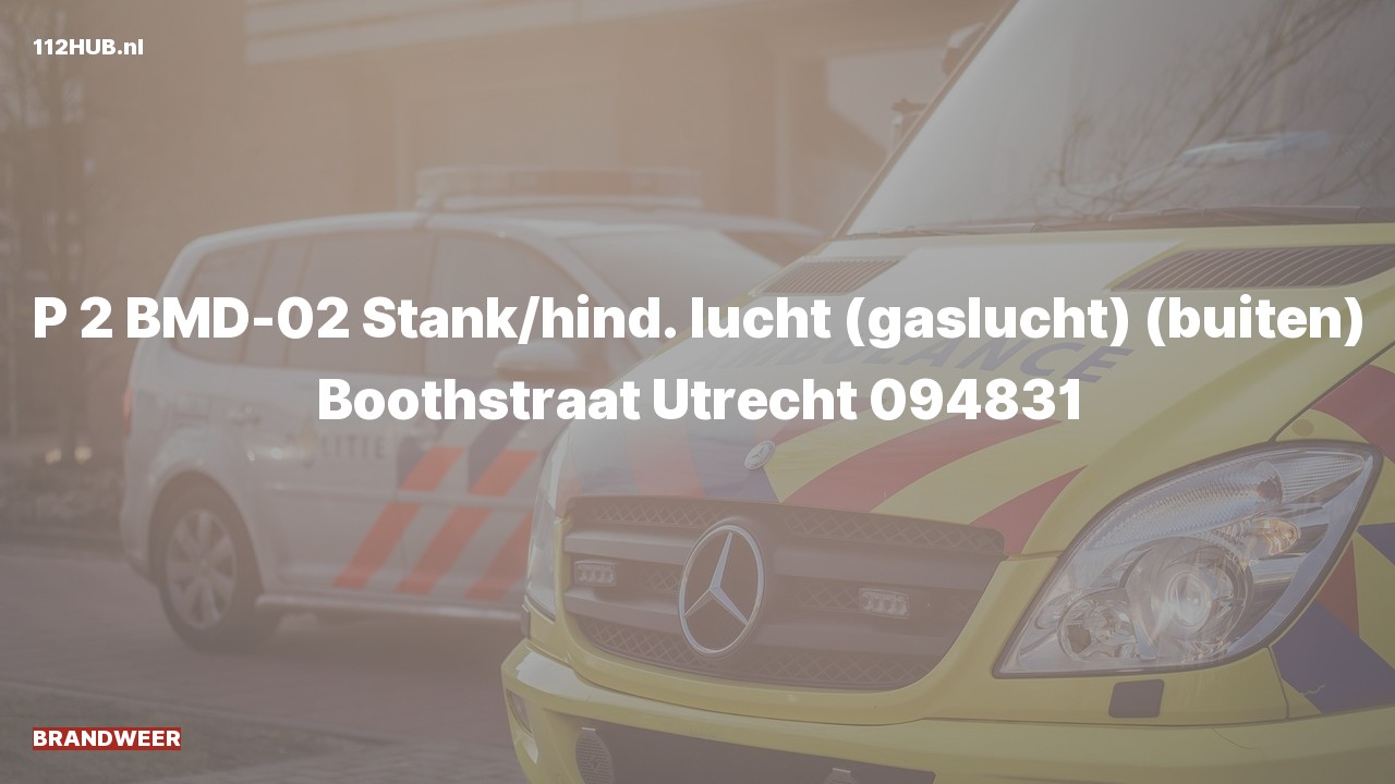 Deelafbeelding voor De brandweer is met gepaste spoed uitgerukt voor stank of gaslucht naar de Boothstraat in Utrecht