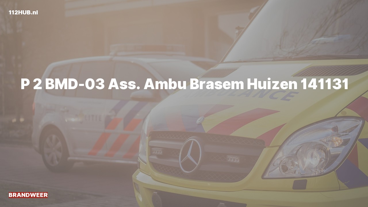 Deelafbeelding voor De brandweer is met gepaste spoed uitgerukt voor ambulance-assistentie naar de Brasem in Huizen