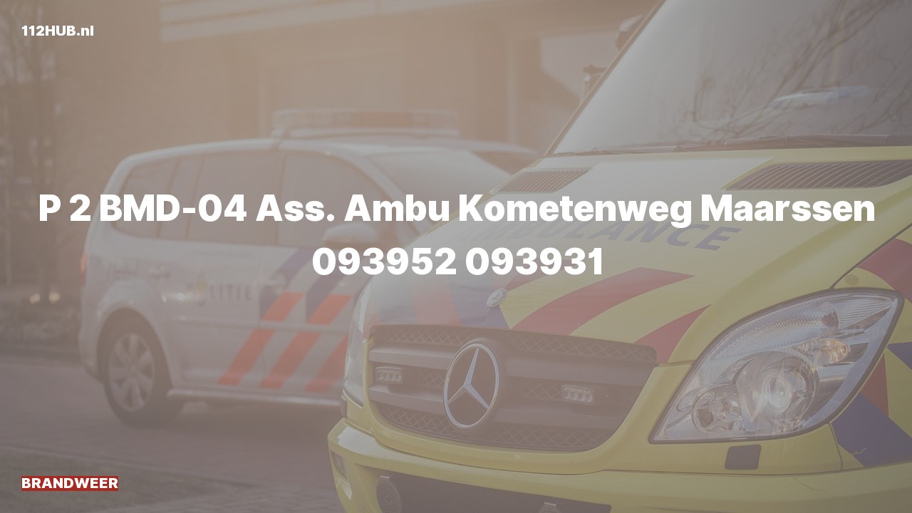 Deelafbeelding voor Brandweer met gepaste spoed voor ambulance-assistentie naar de Kometenweg in Maarssen.