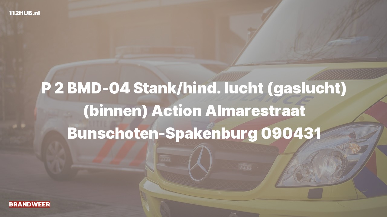 Deelafbeelding voor P2000-melding voor gaslucht binnen.