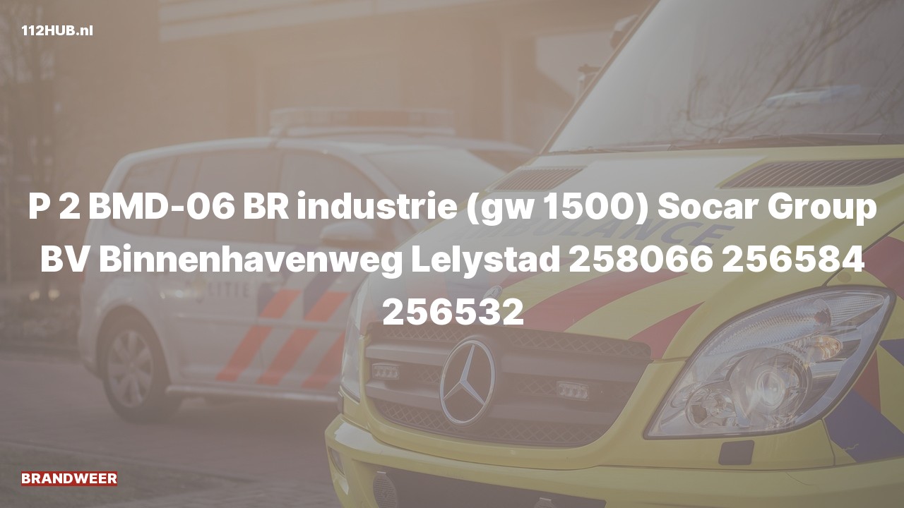 Deelafbeelding voor Brandweer met gepaste spoed naar de Binnenhavenweg in Lelystad.