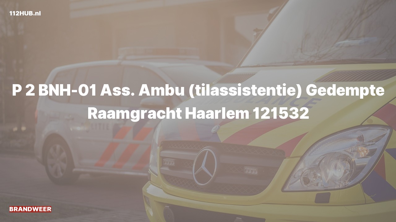 Deelafbeelding voor De brandweer is met gepaste spoed uitgerukt voor ambulance-assistentie naar de Gedempte Raamgracht in Haarlem