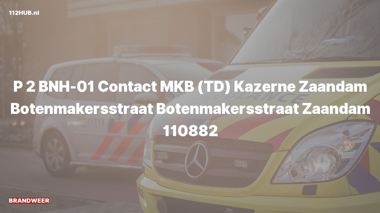 Deelafbeelding voor Brandweer met gepaste spoed contact meldkamer naar de Botenmakersstraat in Zaandam.