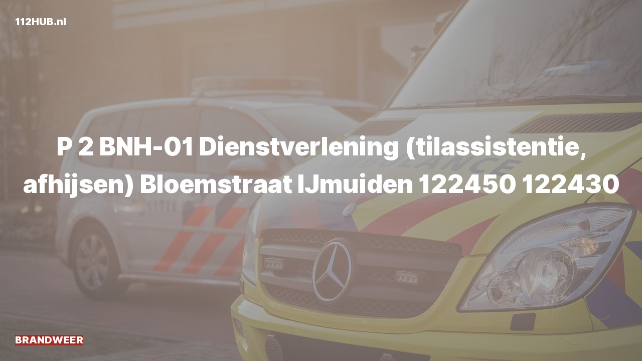 Deelafbeelding voor Brandweer met gepaste spoed voor afhijsen naar de Bloemstraat in IJmuiden.