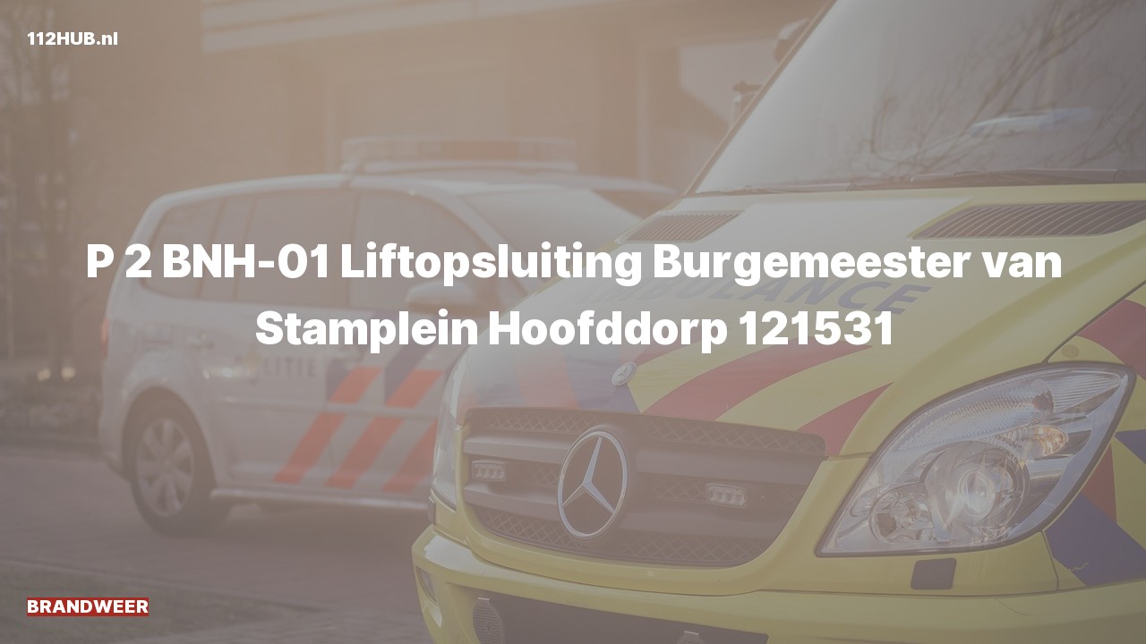 Deelafbeelding voor De brandweer is met gepaste spoed uitgerukt naar de Burgemeester van Stamplein in Hoofddorp