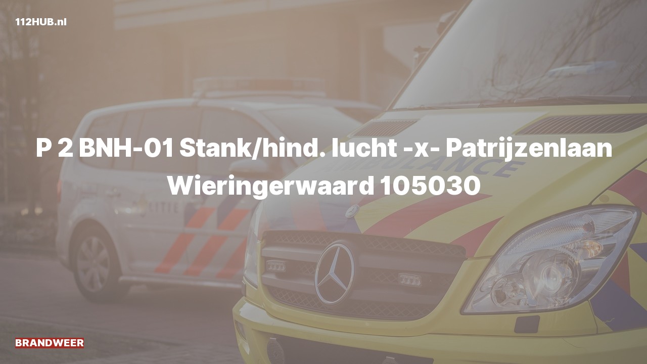 Deelafbeelding voor Brandweer met gepaste spoed voor stank of gaslucht naar de Patrijzenlaan in Wieringerwaard.