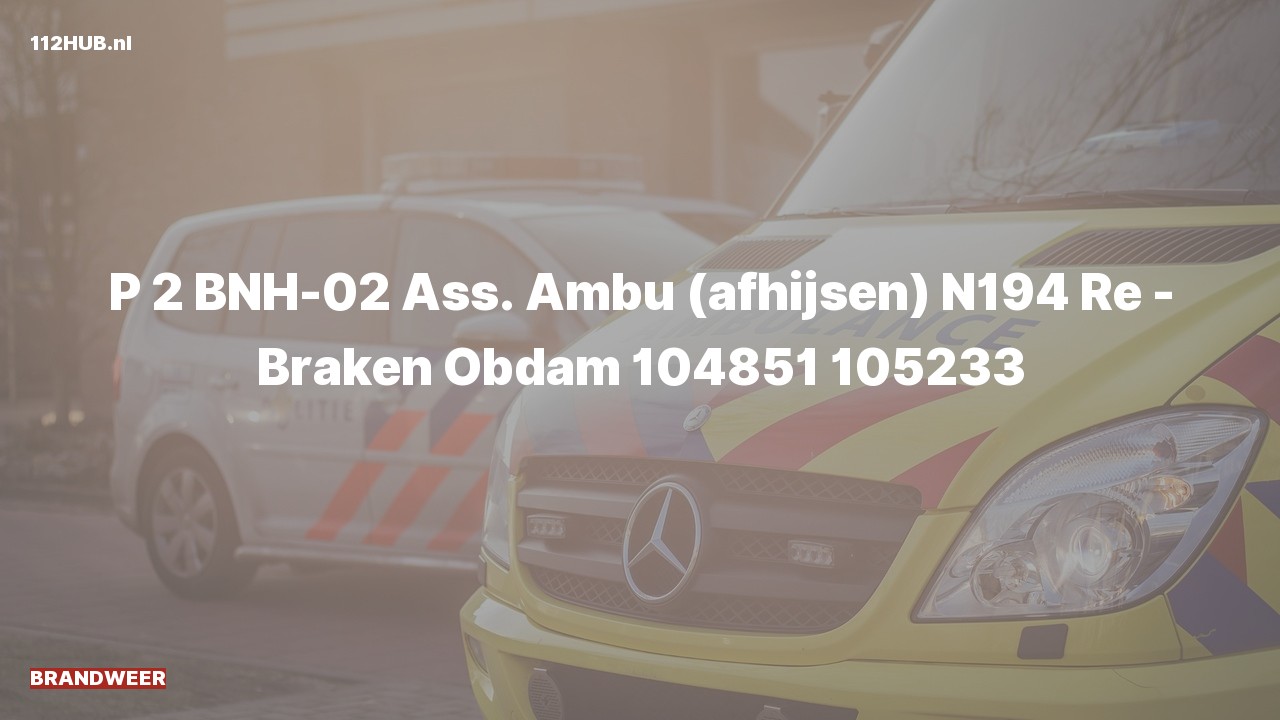 Deelafbeelding voor Brandweer met gepaste spoed voor afhijsen naar de Braken in Obdam.