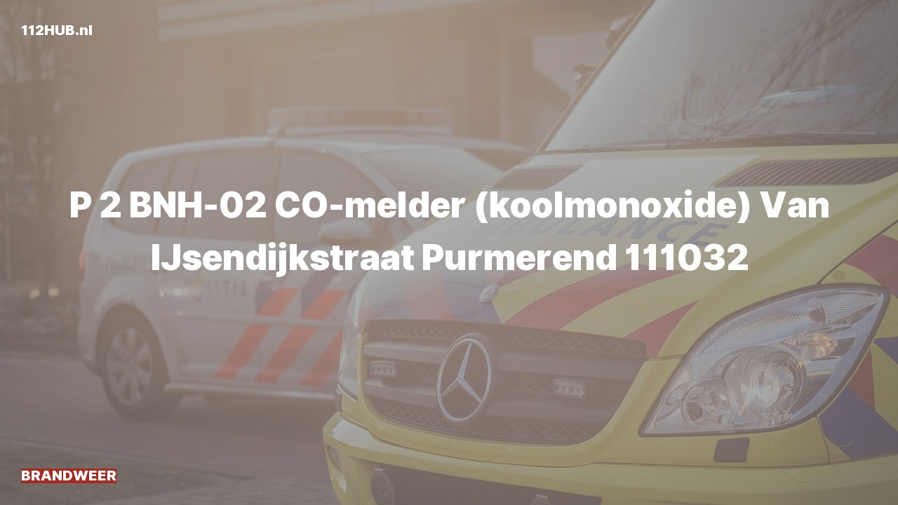 Deelafbeelding voor Brandweer met gepaste spoed voor CO-melder naar de Van IJsendijkstraat in Purmerend.
