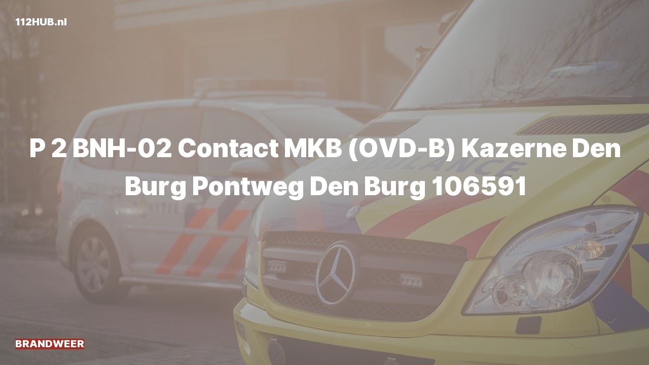 Deelafbeelding voor Brandweer met gepaste spoed contact meldkamer naar de Pontweg in Den Burg.