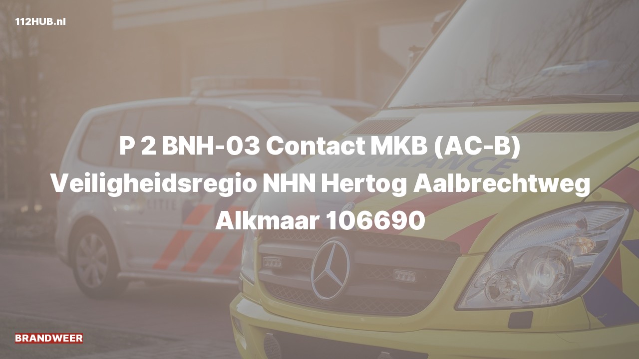 Deelafbeelding voor Brandweer met gepaste spoed contact meldkamer naar de Hertog Aalbrechtweg in Alkmaar.