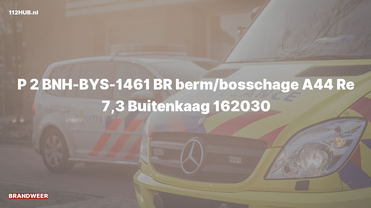 Deelafbeelding voor Brandweer met gepaste spoed op de A44 bij hectometerpaaltje 7.3.