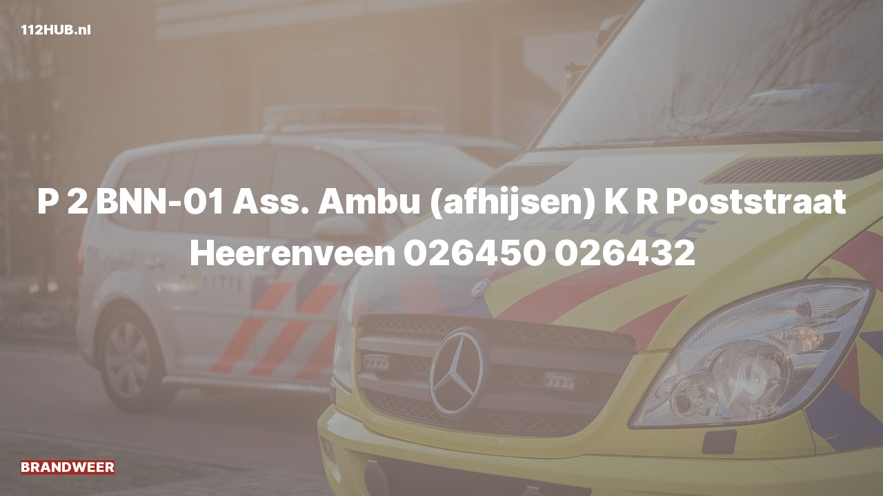 Deelafbeelding voor Brandweer met gepaste spoed voor afhijsen naar de K R Poststraat in Heerenveen.