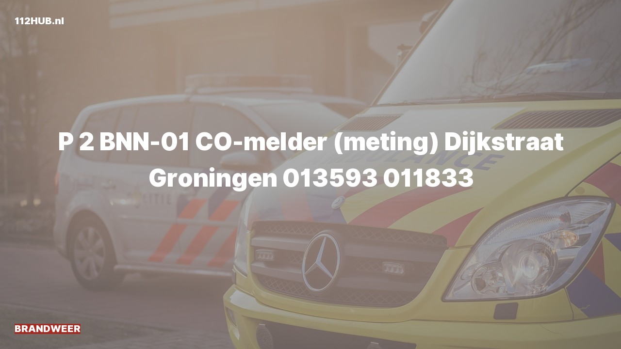 Deelafbeelding voor Brandweer met gepaste spoed voor CO-melder naar de Dijkstraat in Groningen.