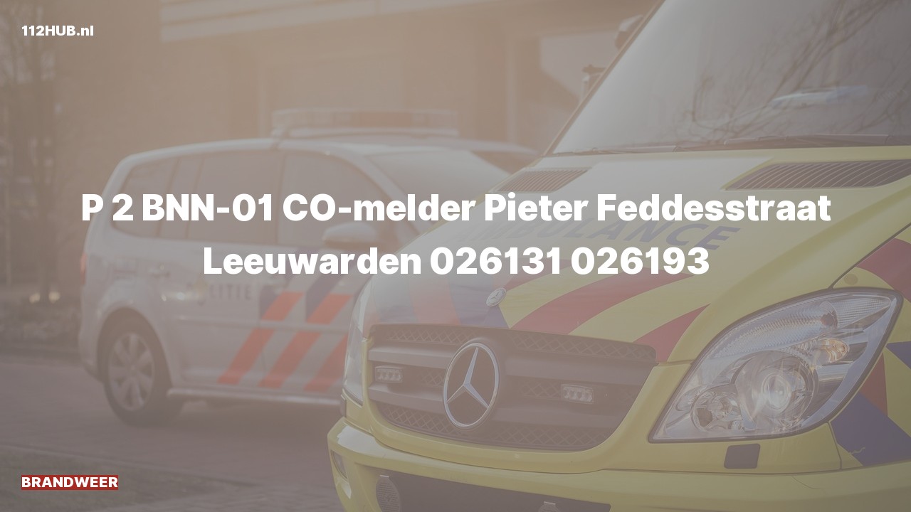 Deelafbeelding voor Brandweer met gepaste spoed voor CO-melder naar de Pieter Feddesstraat in Leeuwarden.