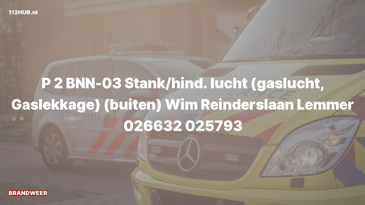 Deelafbeelding voor Brandweer met gepaste spoed voor stank of gaslucht naar de Wim Reinderslaan in Lemmer.