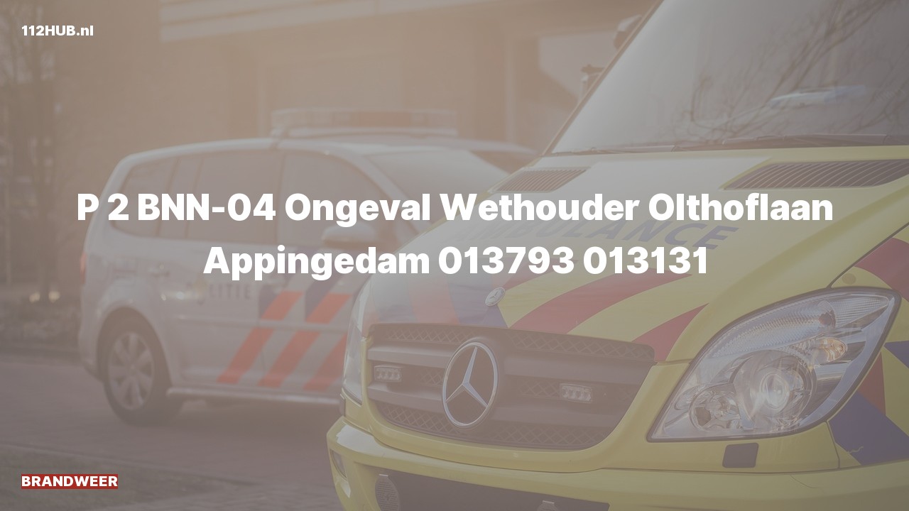 Deelafbeelding voor Brandweer met gepaste spoed naar de Wethouder Olthoflaan in Appingedam.