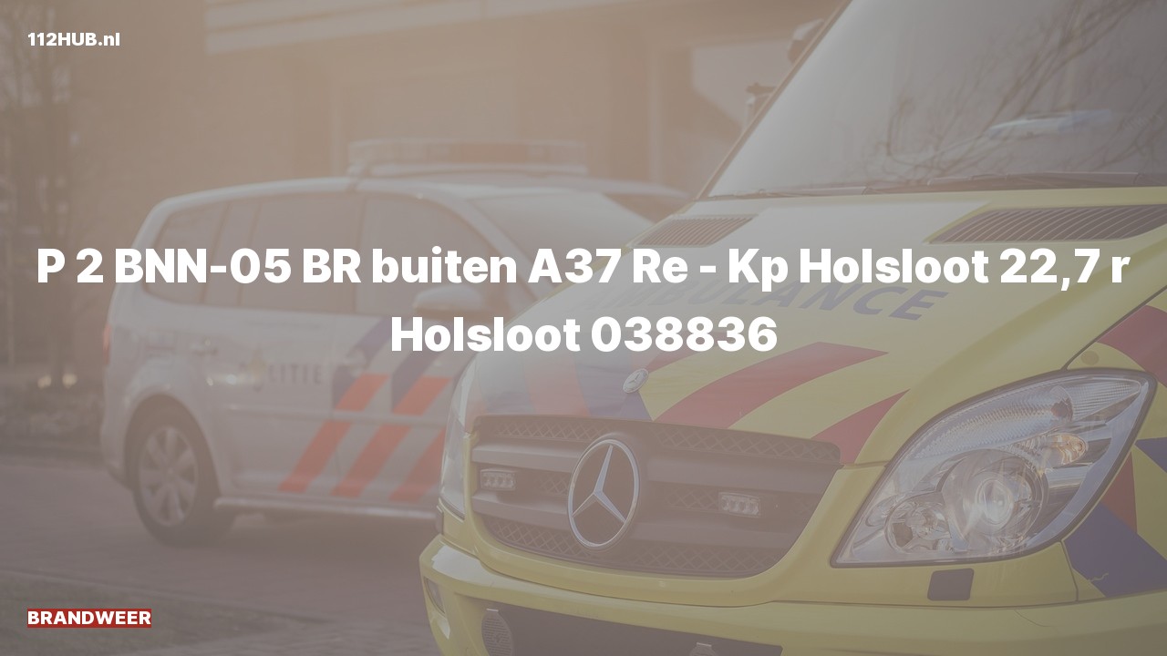 Deelafbeelding voor De brandweer is met gepaste spoed uitgerukt voor een brand op de A37 bij hectometerpaaltje 22.7