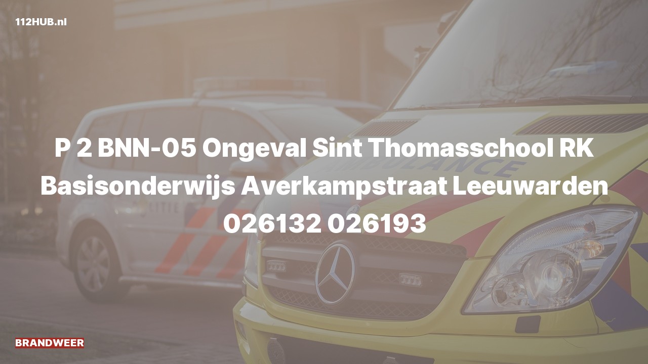 Deelafbeelding voor De brandweer is met gepaste spoed uitgerukt voor een ongeval naar de Averkampstraat in Leeuwarden