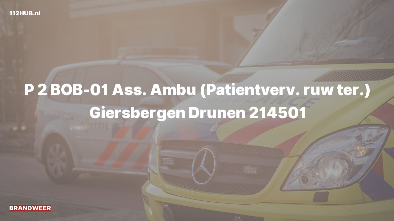 Deelafbeelding voor P2000-melding voor ambulance-assistentie.