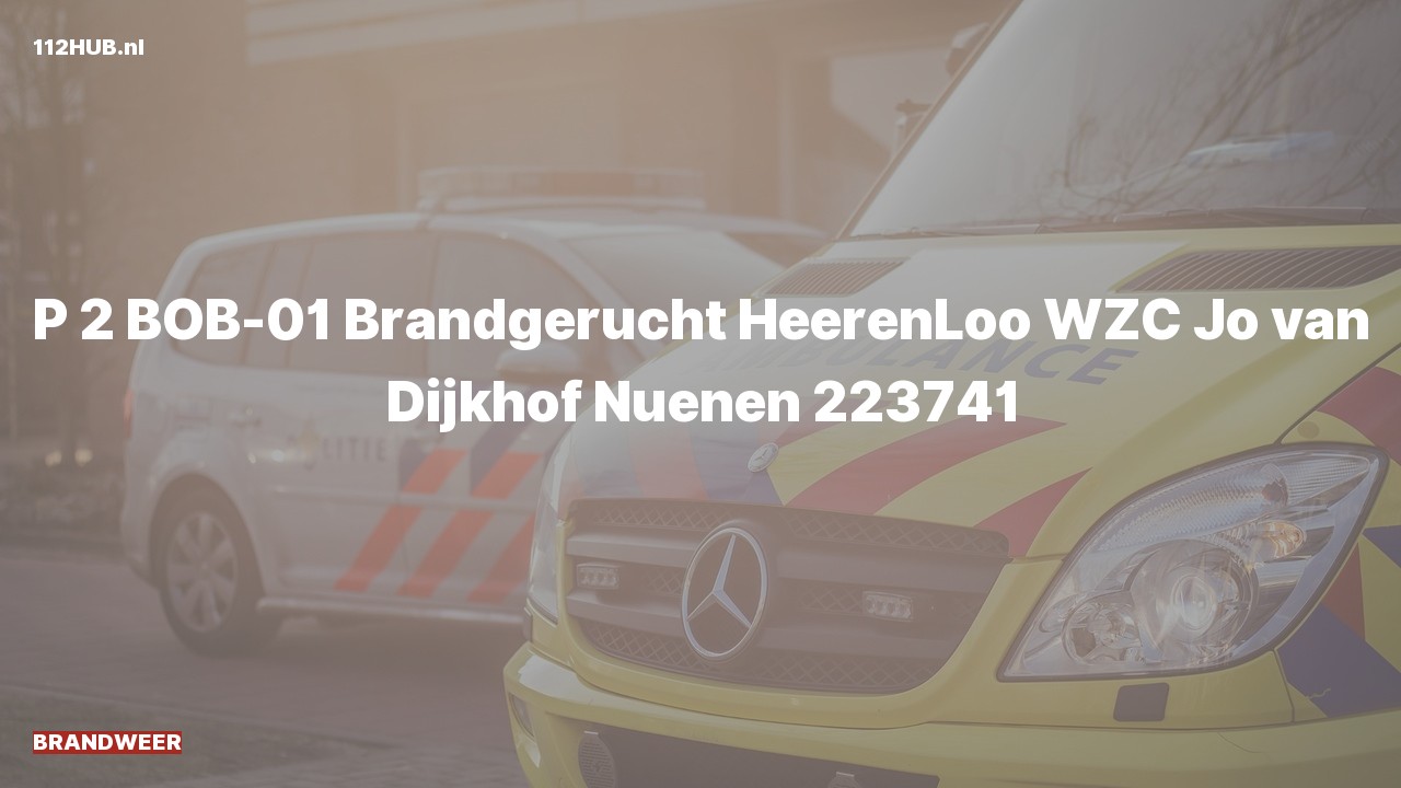 Deelafbeelding voor Brandweer met gepaste spoed voor brandgerucht naar de Jo van Dijkhof in Nuenen.
