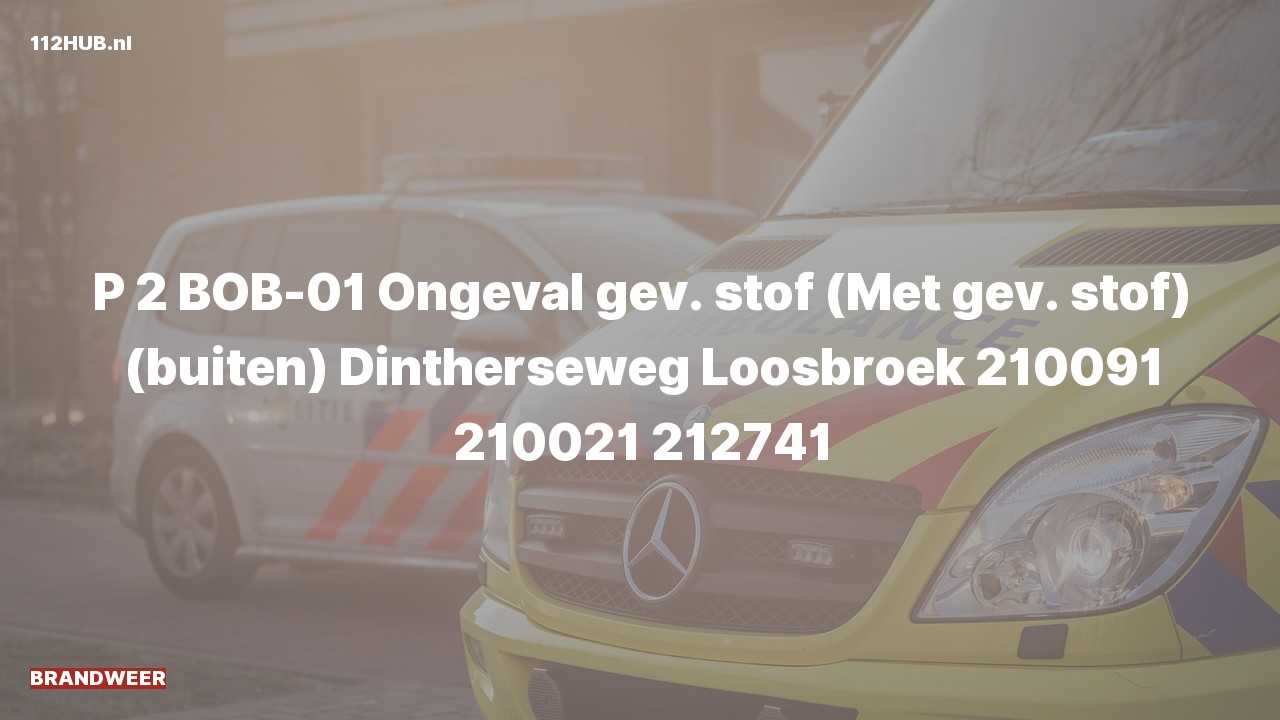 Deelafbeelding voor De brandweer is met gepaste spoed uitgerukt voor een ongeval naar de Dintherseweg in Loosbroek