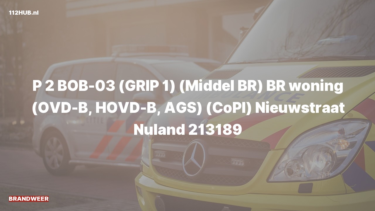 Deelafbeelding voor Brandweer met gepaste spoed voor brand in woning naar de Nieuwstraat in Nuland.