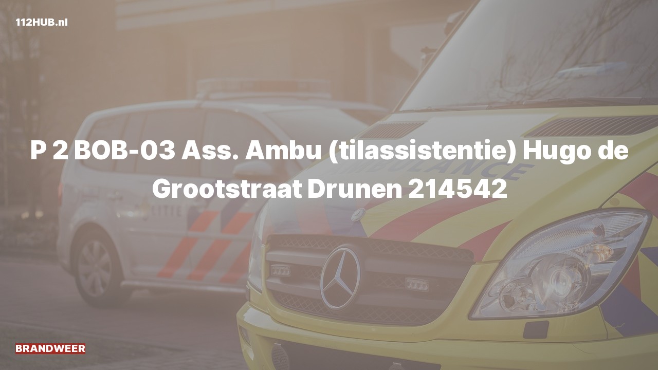 Deelafbeelding voor Brandweer met gepaste spoed voor ambulance-assistentie naar de Hugo de Grootstraat in Drunen.