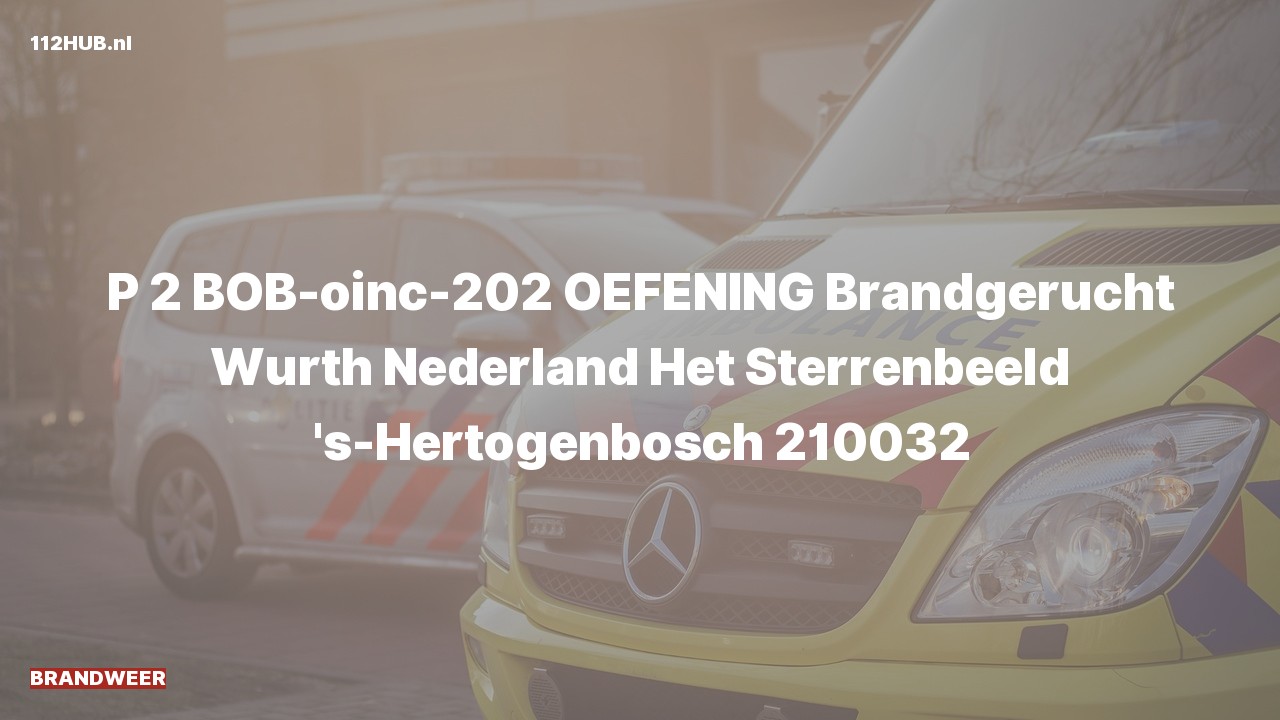 Deelafbeelding voor Brandweer met gepaste spoed (oefening) voor brandgerucht naar de Het Sterrenbeeld in 's-Hertogenbosch.