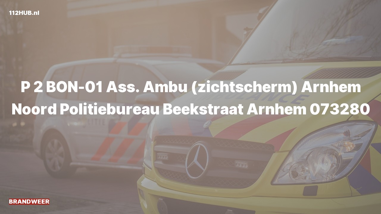 Deelafbeelding voor Brandweer met gepaste spoed voor ambulance-assistentie naar de Beekstraat in Arnhem.