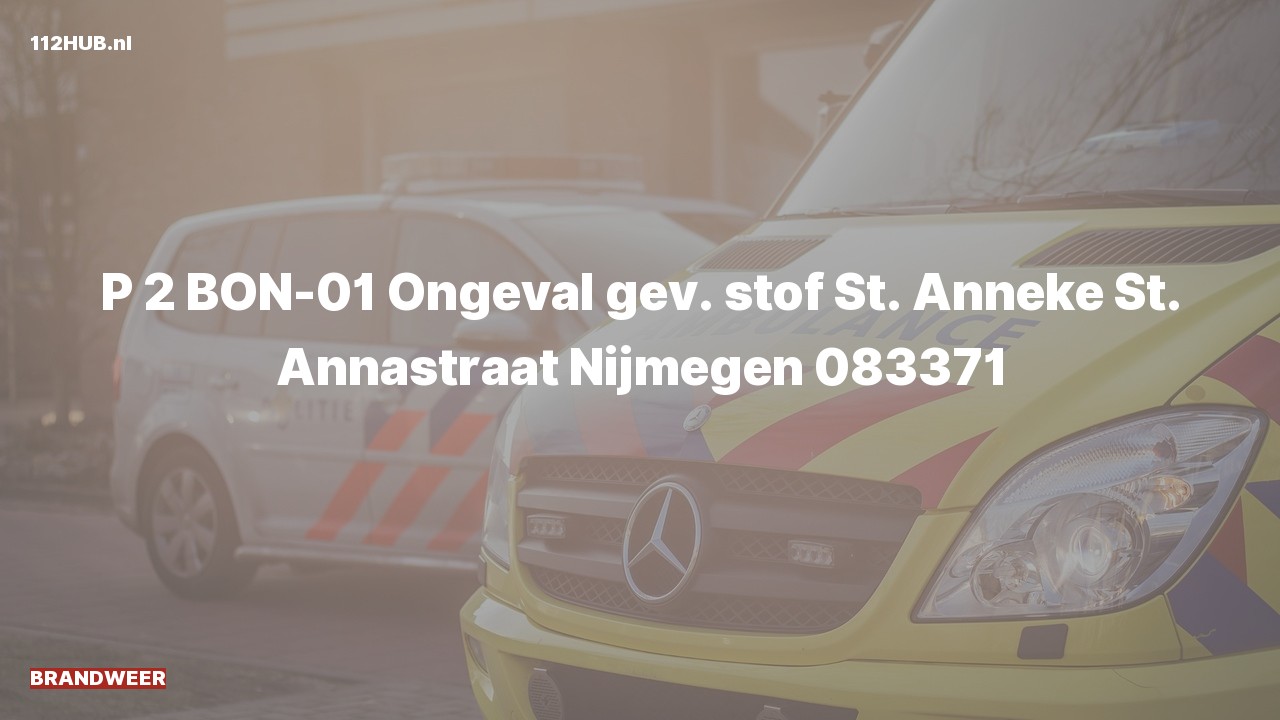 Deelafbeelding voor Brandweer met gepaste spoed naar de St. Annastraat in Nijmegen.