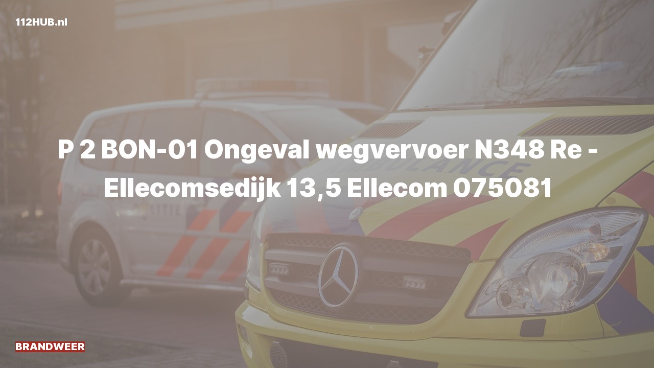 Deelafbeelding voor P2000-melding voor verkeersongeval.