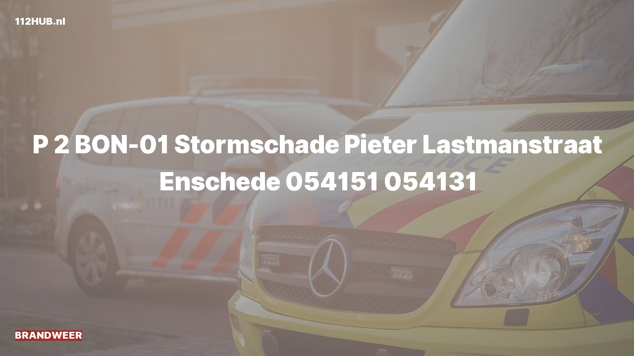 Deelafbeelding voor Brandweer met gepaste spoed naar de Pieter Lastmanstraat in Enschede.
