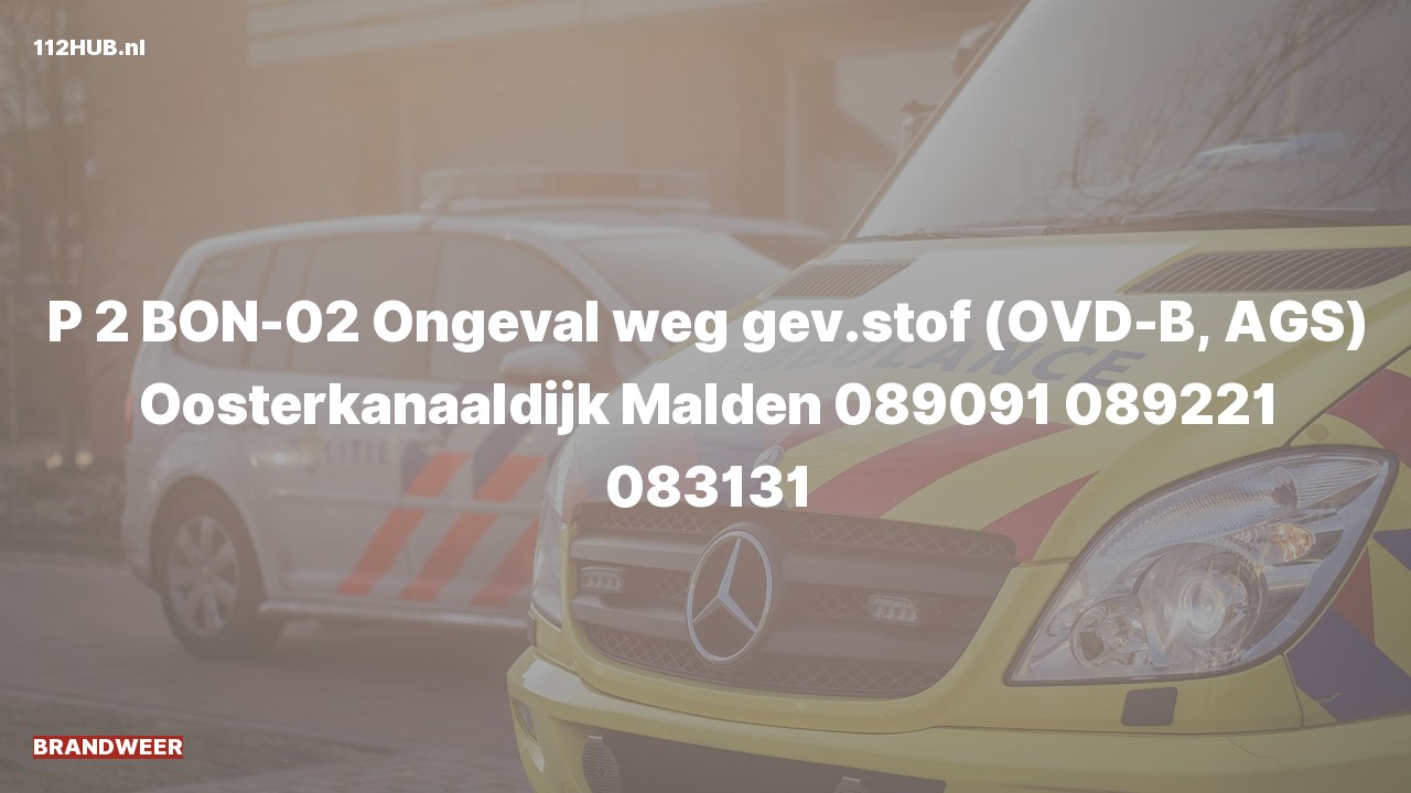 Deelafbeelding voor Brandweer met gepaste spoed voor verkeersongeval.