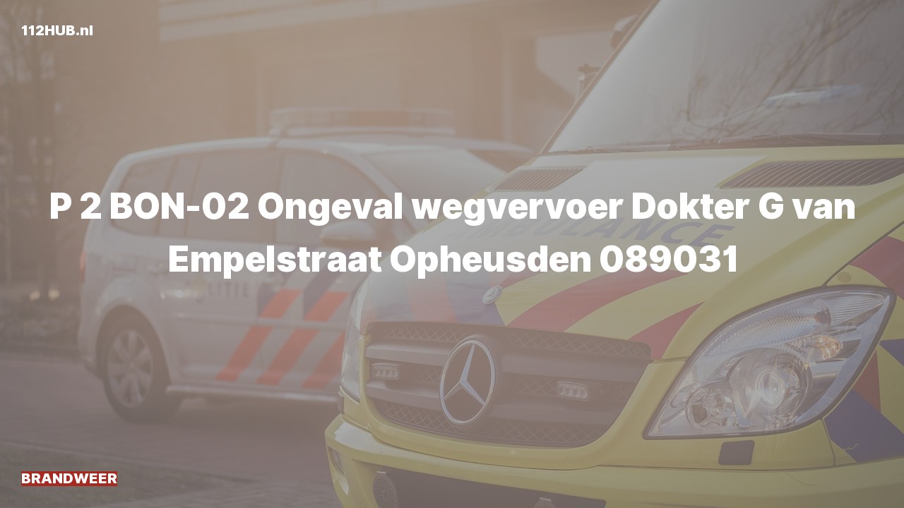 Deelafbeelding voor Brandweer met gepaste spoed voor verkeersongeval naar de Dokter G van Empelstraat in Opheusden.