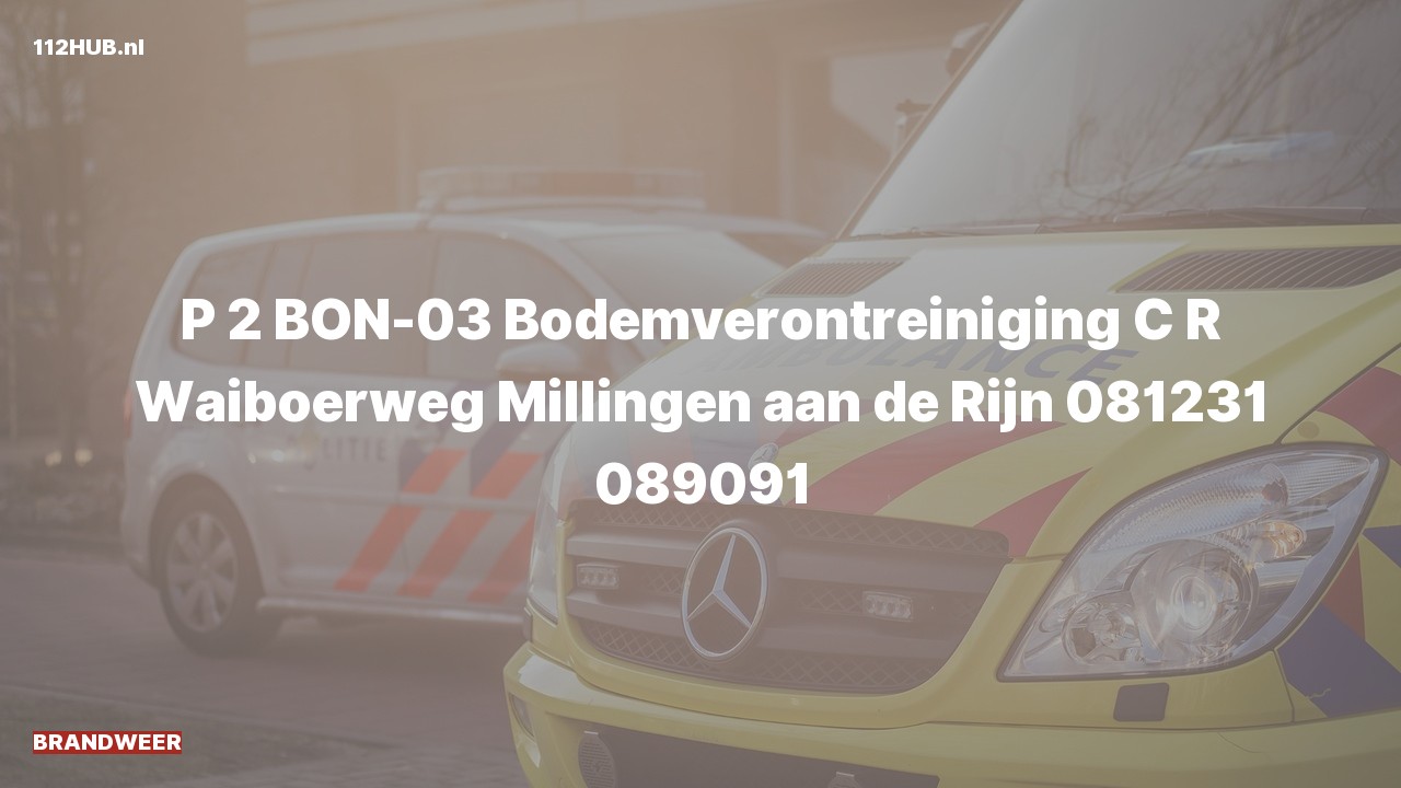 Deelafbeelding voor Brandweer met gepaste spoed naar de C R Waiboerweg in Millingen aan de Rijn.