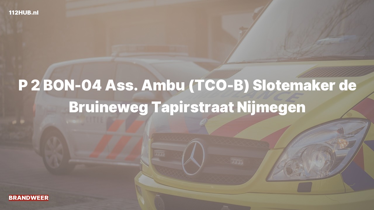 Deelafbeelding voor Brandweer met gepaste spoed voor ambulance-assistentie naar de Tapirstraat in Nijmegen.