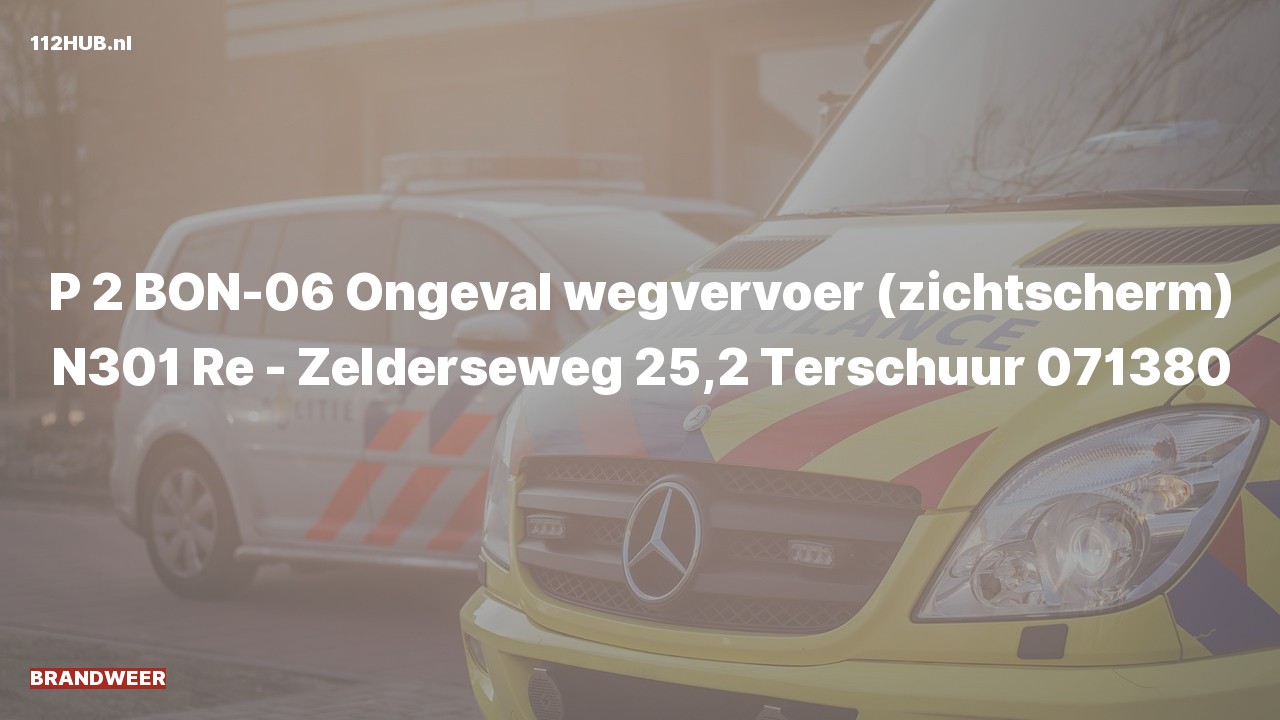 Deelafbeelding voor P2000-melding voor verkeersongeval.