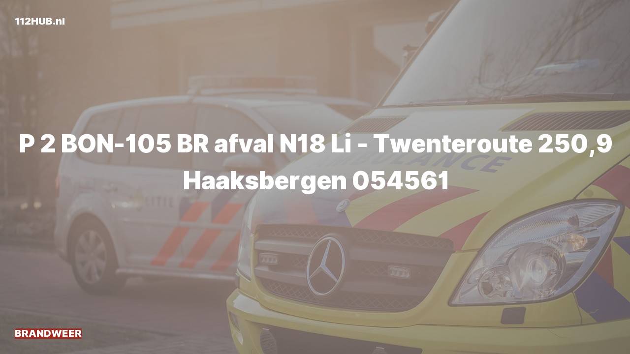 Deelafbeelding voor De brandweer is met gepaste spoed uitgerukt voor een brand op de N18 bij hectometerpaaltje 250.9