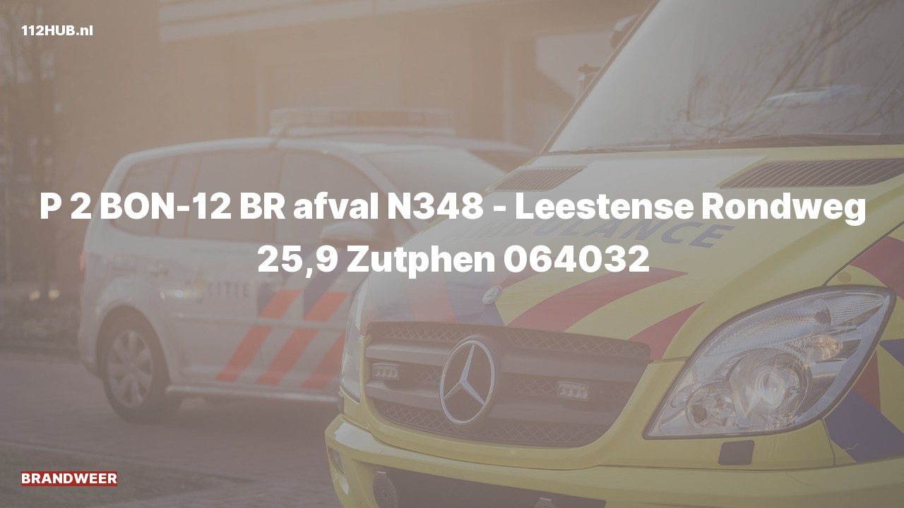 Deelafbeelding voor Brandweer met gepaste spoed op de N348 bij hectometerpaaltje 25.9.