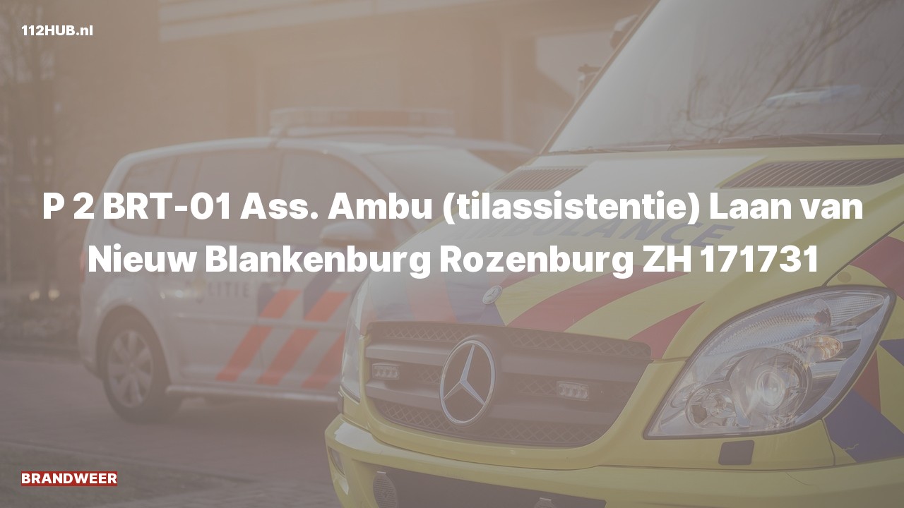 Deelafbeelding voor Brandweer met gepaste spoed voor ambulance-assistentie naar de Blankenburg in Rozenburg.