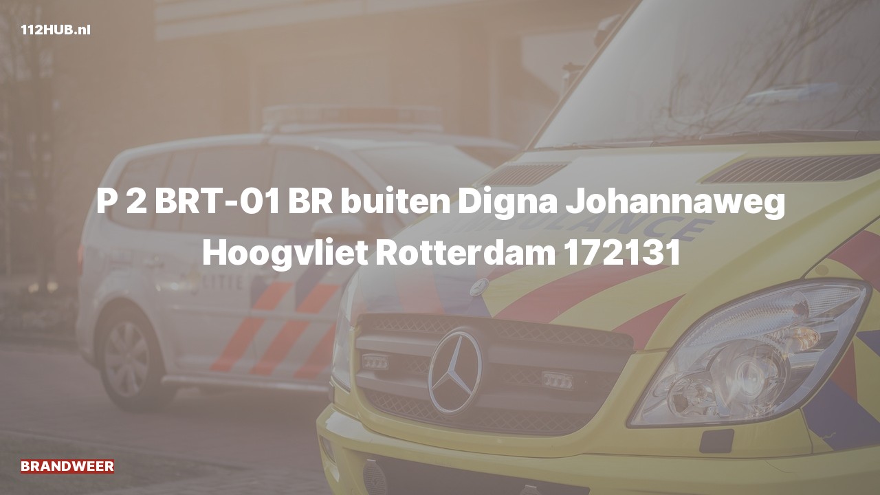 Deelafbeelding voor Brandweer met gepaste spoed naar de Digna Johannaweg in Hoogvliet Rotterdam.