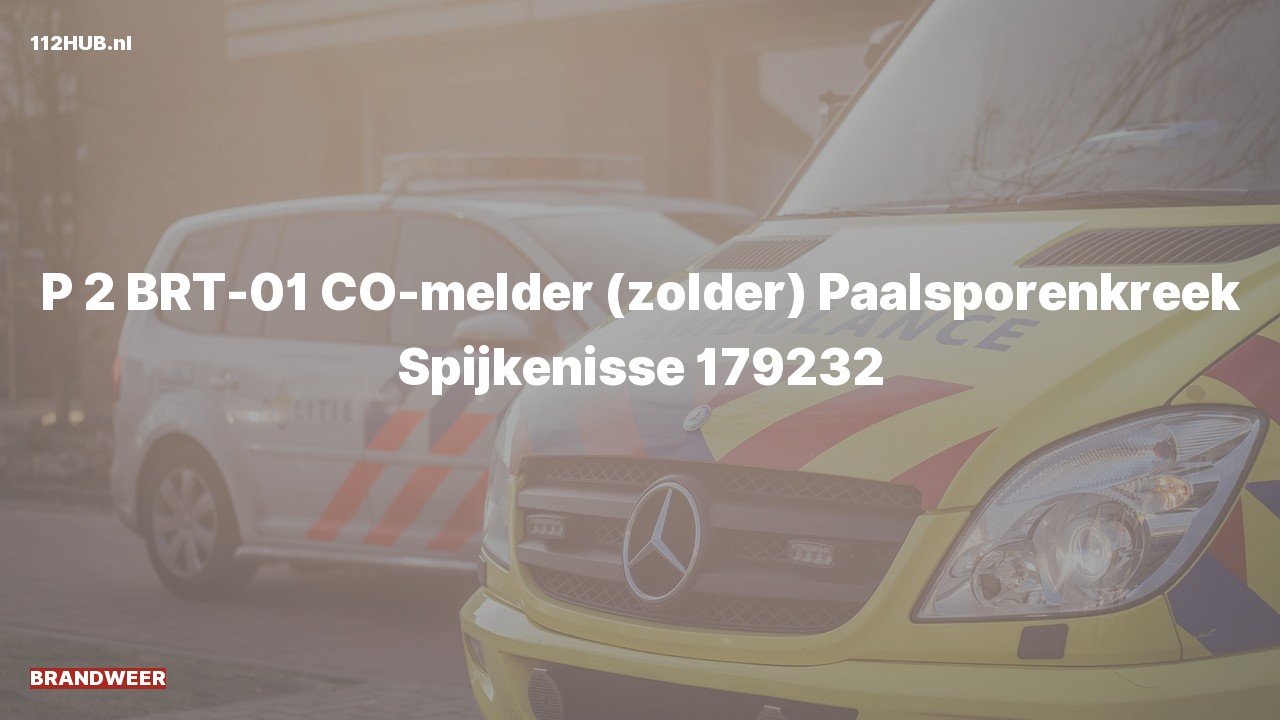 Deelafbeelding voor Brandweer met gepaste spoed voor CO-melder naar de Paalsporenkreek in Spijkenisse.