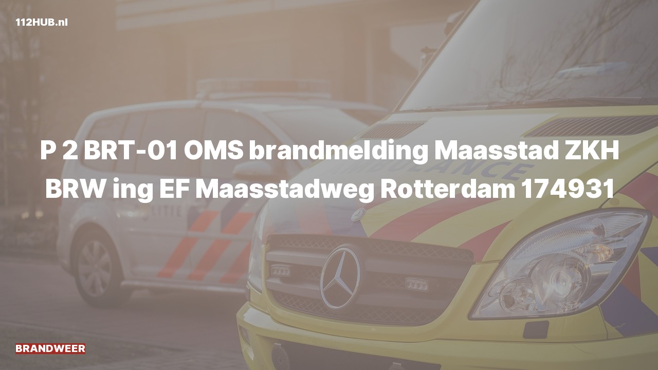 Deelafbeelding voor De brandweer is met gepaste spoed uitgerukt voor een automatische brandmelding naar de Maasstadweg in Rotterdam