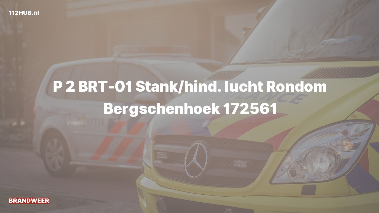 Deelafbeelding voor Brandweer met gepaste spoed voor stank of gaslucht naar de Rondom in Bergschenhoek.