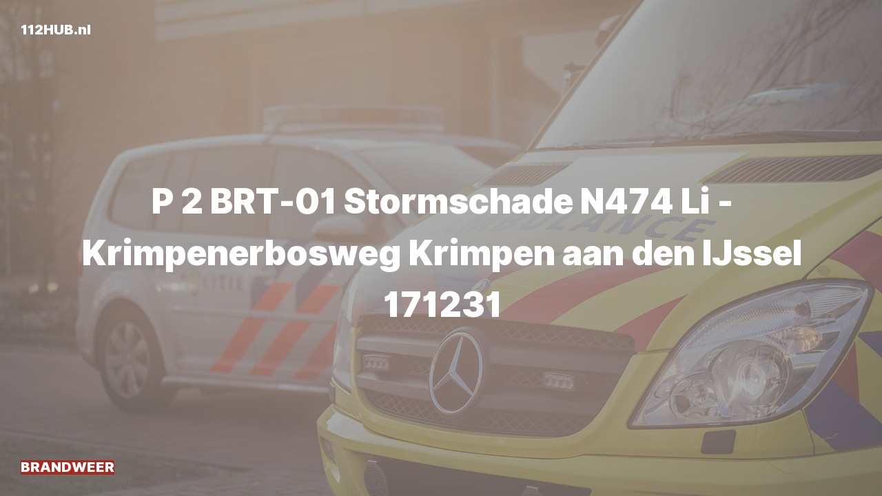 Deelafbeelding voor De brandweer is met gepaste spoed uitgerukt naar de Krimpenerbosweg in Krimpen aan den IJssel
