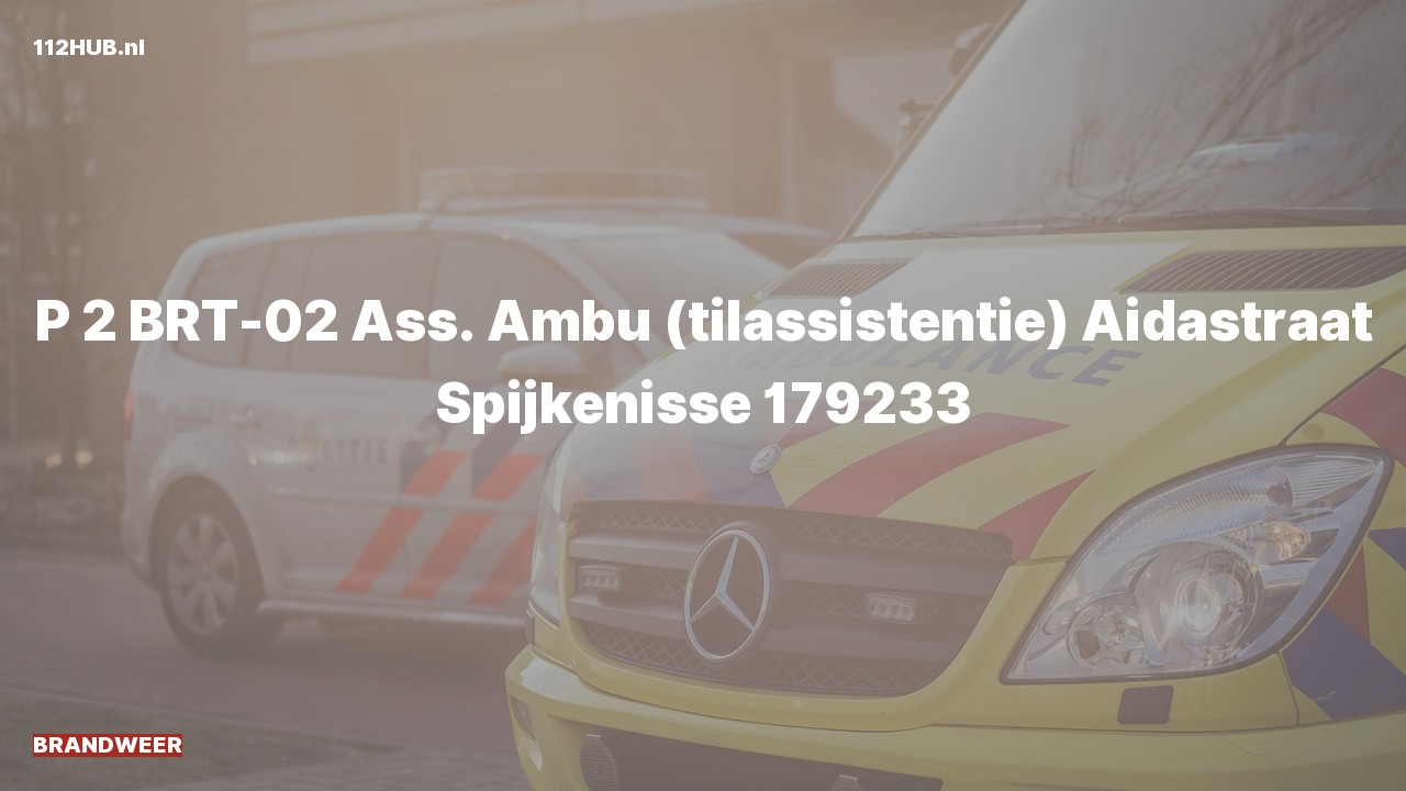 Deelafbeelding voor Brandweer met gepaste spoed voor ambulance-assistentie naar de Aïdastraat in Spijkenisse.
