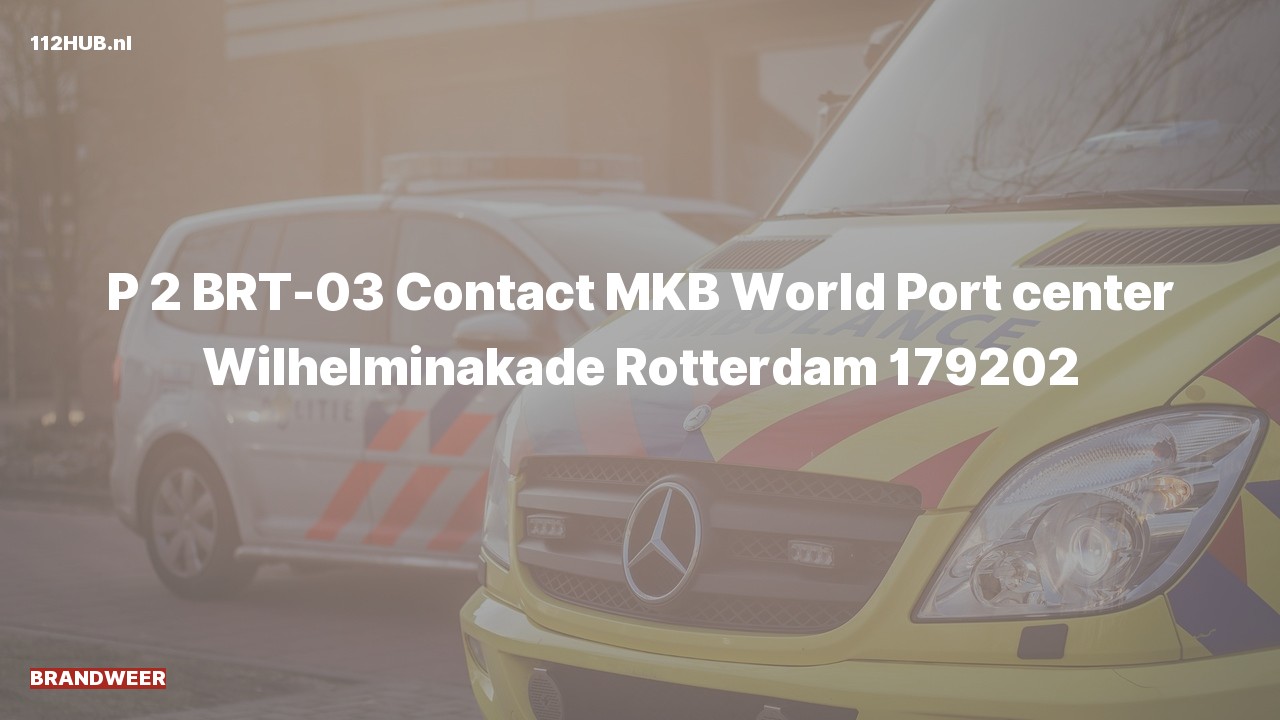 Deelafbeelding voor Brandweer met gepaste spoed contact meldkamer naar de Wilhelminakade in Rotterdam.
