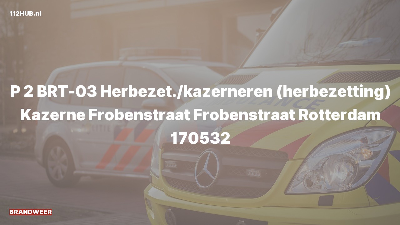 Deelafbeelding voor Brandweer met gepaste spoed naar de Frobenstraat in Rotterdam.