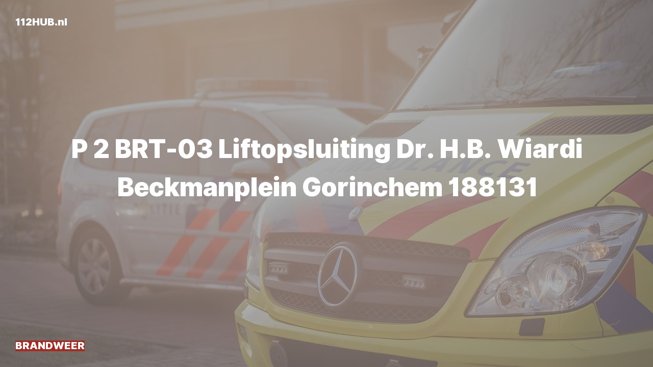 Deelafbeelding voor Brandweer met gepaste spoed naar de Dr. H.B. Wiardi Beckmanplein in Gorinchem.