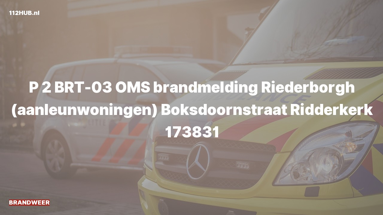 Deelafbeelding voor De brandweer is met gepaste spoed uitgerukt voor een automatische brandmelding naar de Boksdoornstraat in Ridderkerk